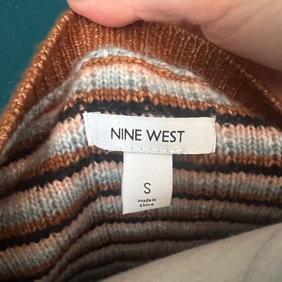Nine West Boatneck Stripe Stitch Sweater - Picture 5 of 6